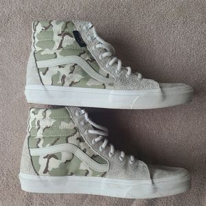 RARE Vans sk8-hi cordura white asparagus camo